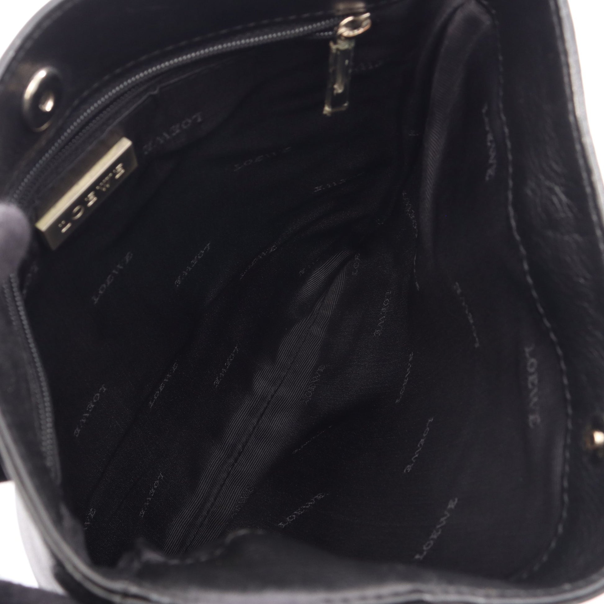 アナグラム ショルダーバッグ レザー ブラック ロエベ バッグ LOEWE