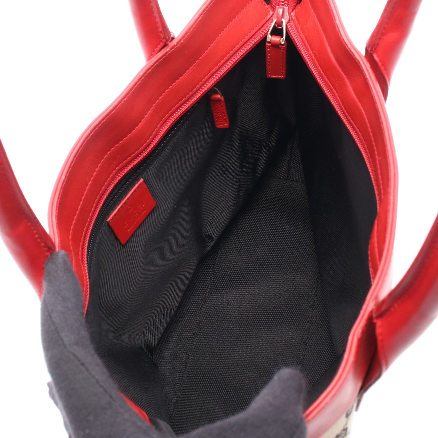GGキャンバス ハンドバッグ トートバッグ キャンバス レザー ベージュ ブラック レッド グッチ