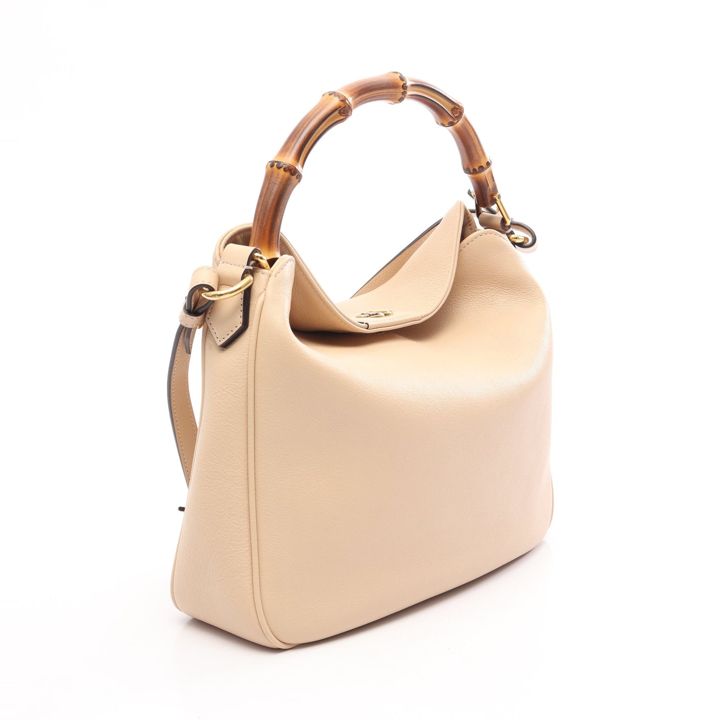 ダイアナ ミディアム バンブー 2WAY ハンドバッグ レザー ベージュ グッチ