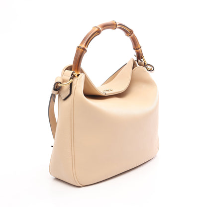 ダイアナ ミディアム バンブー 2WAY ハンドバッグ レザー ベージュ グッチ