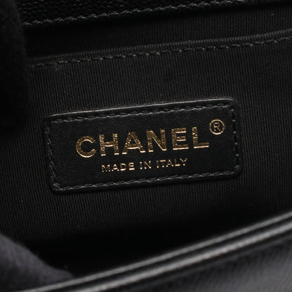 ボーイシャネル スモール チェーンショルダーバッグ キャビアスキン ブラック ゴールド金具 シャネル
