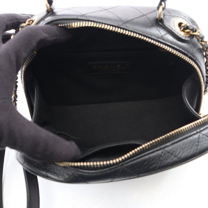 マトラッセ バニティバッグ 2WAY チェーンショルダーバッグ レザー ブラック ゴールド金具 シャネル バッグ CHANEL
