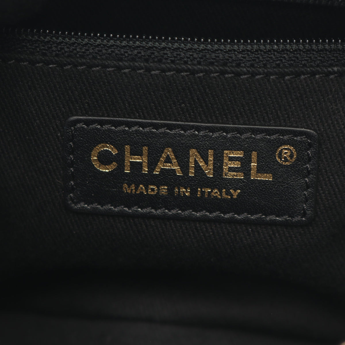 マトラッセ バニティバッグ 2WAY チェーンショルダーバッグ レザー ブラック ゴールド金具 シャネル バッグ CHANEL