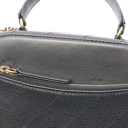 マトラッセ バニティバッグ 2WAY チェーンショルダーバッグ レザー ブラック ゴールド金具 シャネル バッグ CHANEL