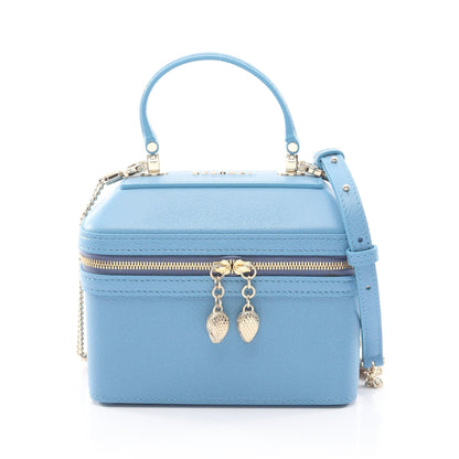 Serpenti Forever セルペンティ フォーエバー 2WAY バニティバッグ レザー ライトブルー ブルガリ