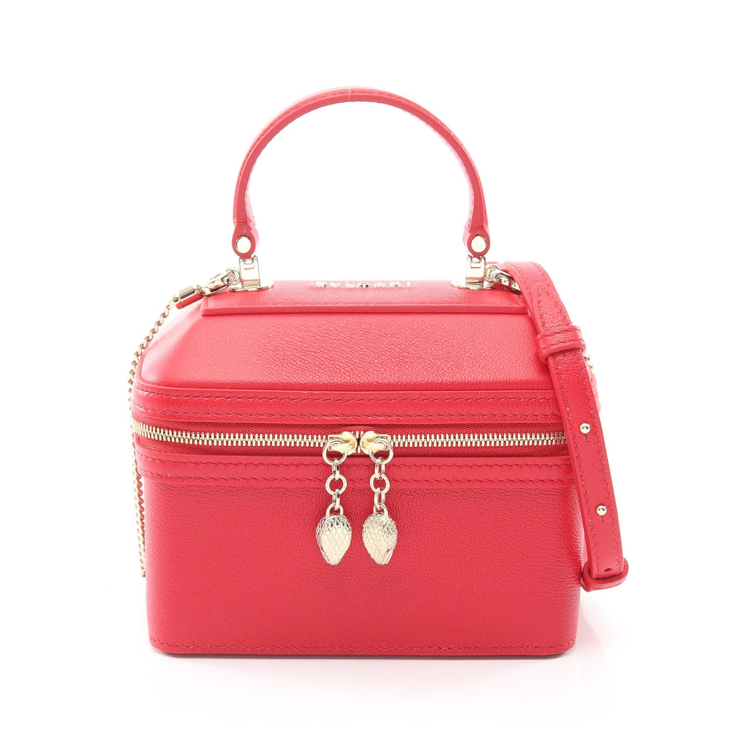 Serpenti Forever セルペンティ フォーエバー 2WAY バニティバッグ レザー レッド ブルガリ