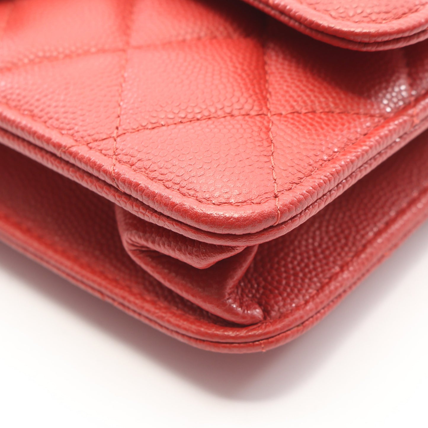マトラッセ ループハンドル 2WAY チェーンウォレット キャビアスキン レッド ゴールド金具 シャネル バッグ CHANEL