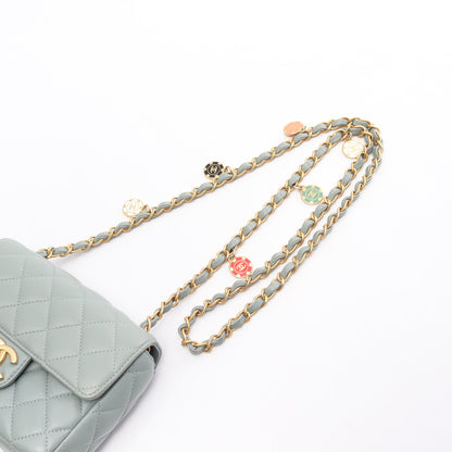 ミニマトラッセ チェーンショルダーバッグ ラムスキン ライトグリーン ゴールド金具 シャネル バッグ CHANEL