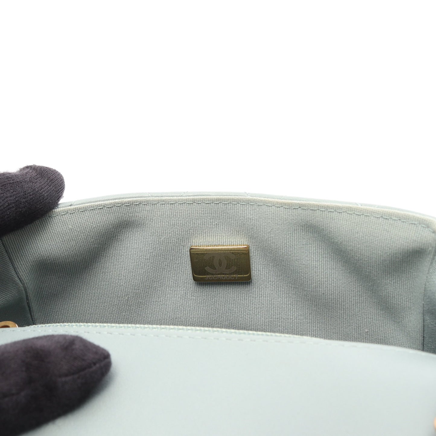 ミニマトラッセ チェーンショルダーバッグ ラムスキン ライトグリーン ゴールド金具 シャネル バッグ CHANEL