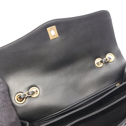 マトラッセ チェーンショルダーバッグ ラムスキン ブラック ゴールド金具 シャネル バッグ CHANEL
