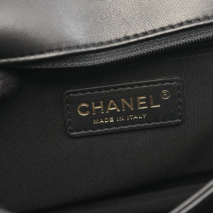 マトラッセ チェーンショルダーバッグ ラムスキン ブラック ゴールド金具 シャネル バッグ CHANEL