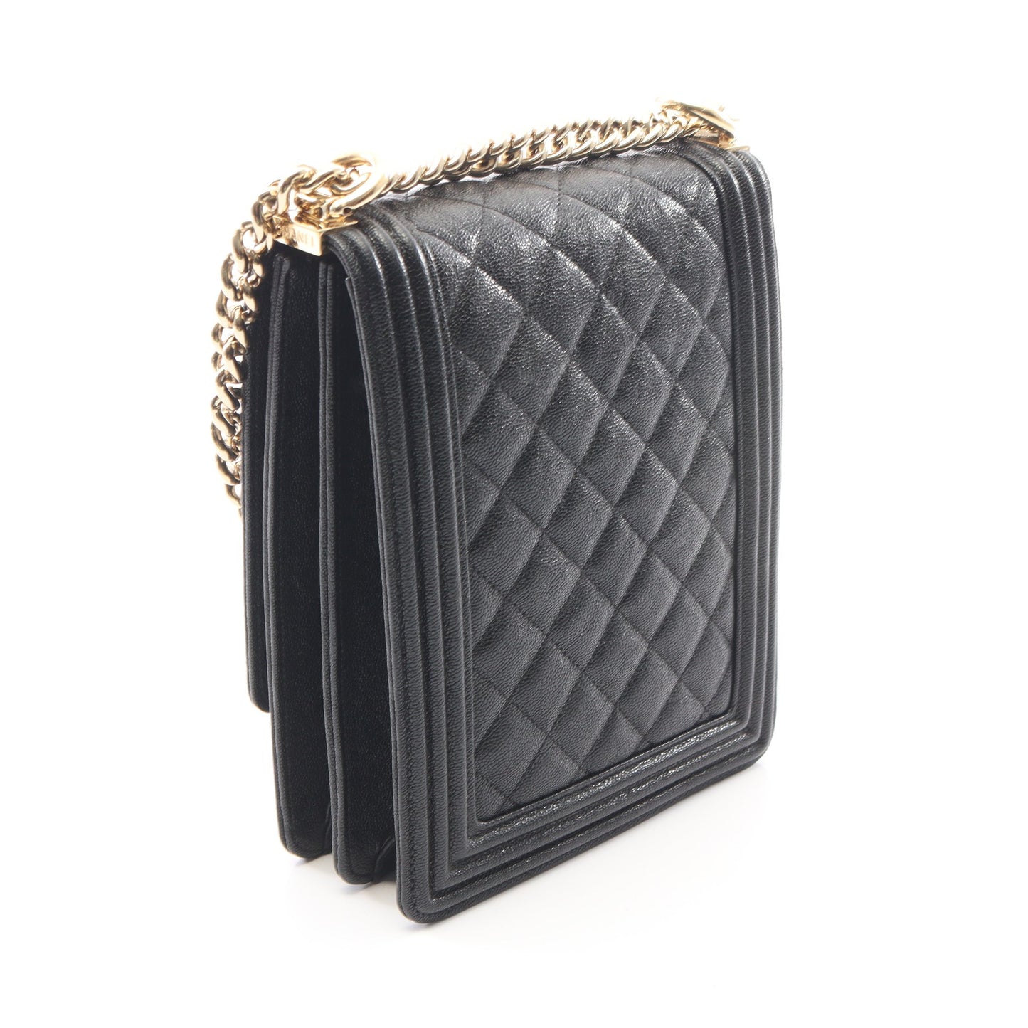 ボーイシャネル マトラッセ チェーンショルダーバッグ キャビアスキン ブラック ゴールド金具 シャネル バッグ CHANEL