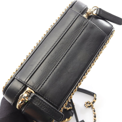 CCフィリグリー スモール バニティバッグ 2WAY チェーンショルダーバッグ ラムスキン ブラック ゴールド金具 シャネル バッグ CHANEL