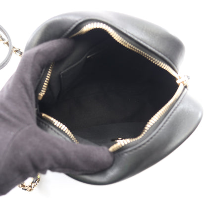 マトラッセ スモール チェーンショルダーバッグ ラムスキン ブラック ゴールド金具 シャネル バッグ CHANEL
