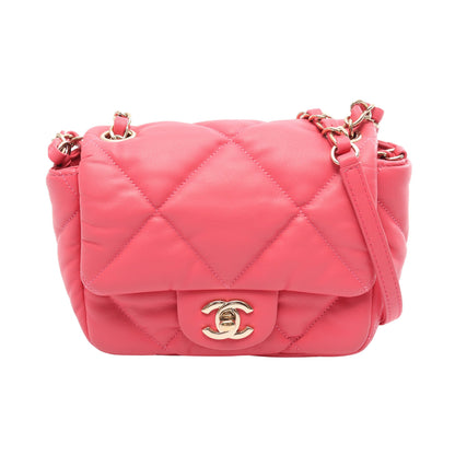 マトラッセ チェーンショルダーバッグ ラムスキン ピンク ゴールド金具 シャネル バッグ CHANEL