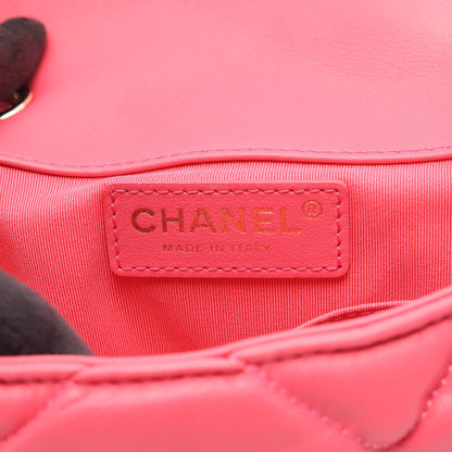 マトラッセ チェーンショルダーバッグ ラムスキン ピンク ゴールド金具 シャネル バッグ CHANEL