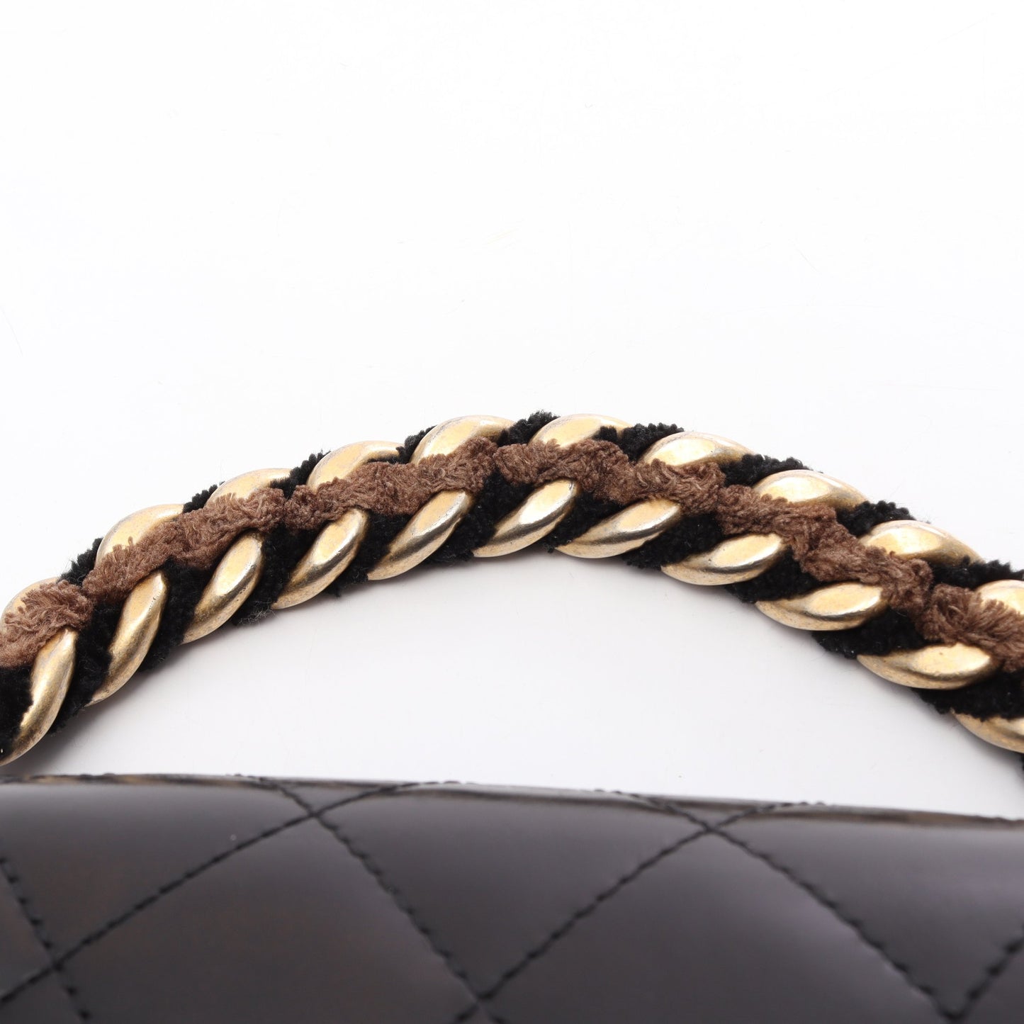 マトラッセ 2WAY チェーンショルダーバッグ レザー ブラック ゴールド金具 シャネル