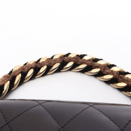 マトラッセ 2WAY チェーンショルダーバッグ レザー ブラック ゴールド金具 シャネル