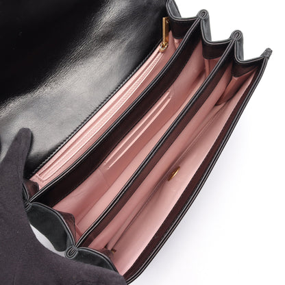 マトラッセ 2WAY チェーンショルダーバッグ レザー ブラック ゴールド金具 シャネル