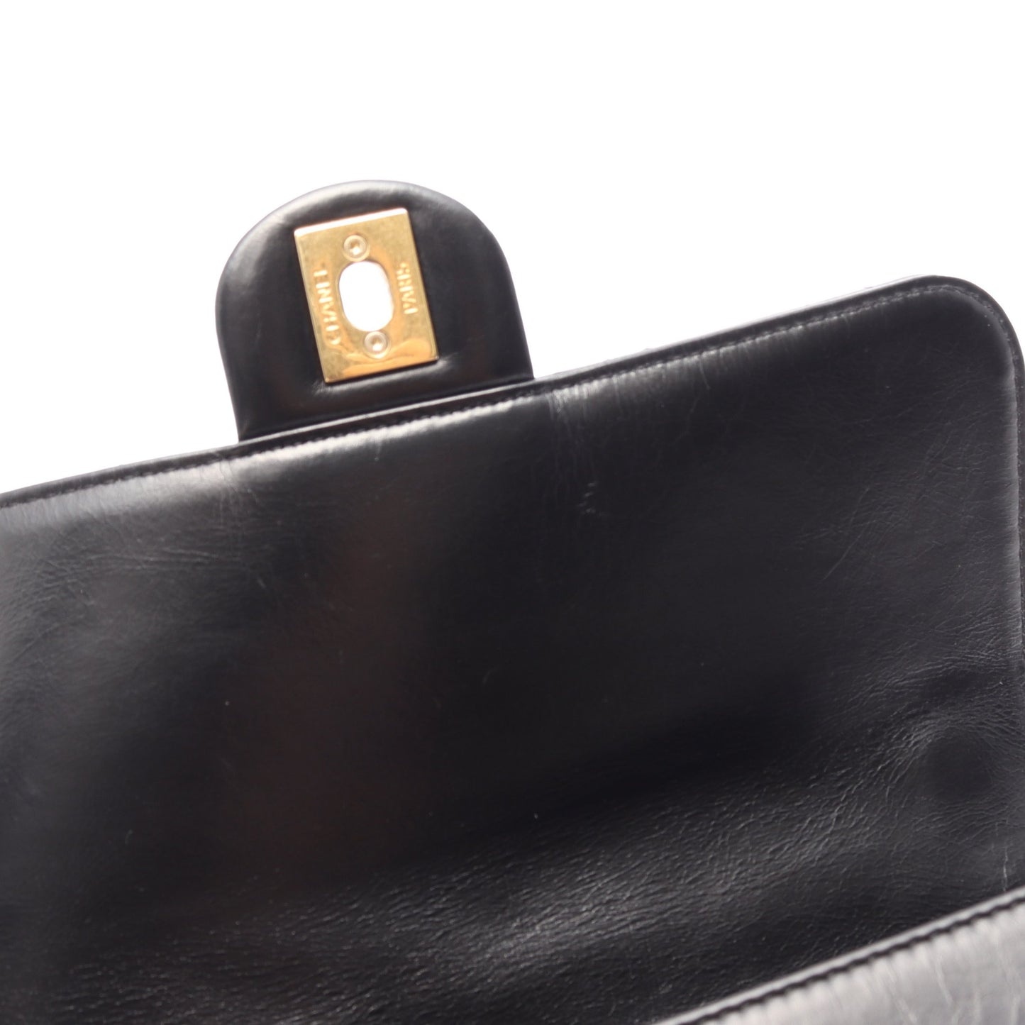 マトラッセ 2WAY チェーンショルダーバッグ レザー ブラック ゴールド金具 シャネル