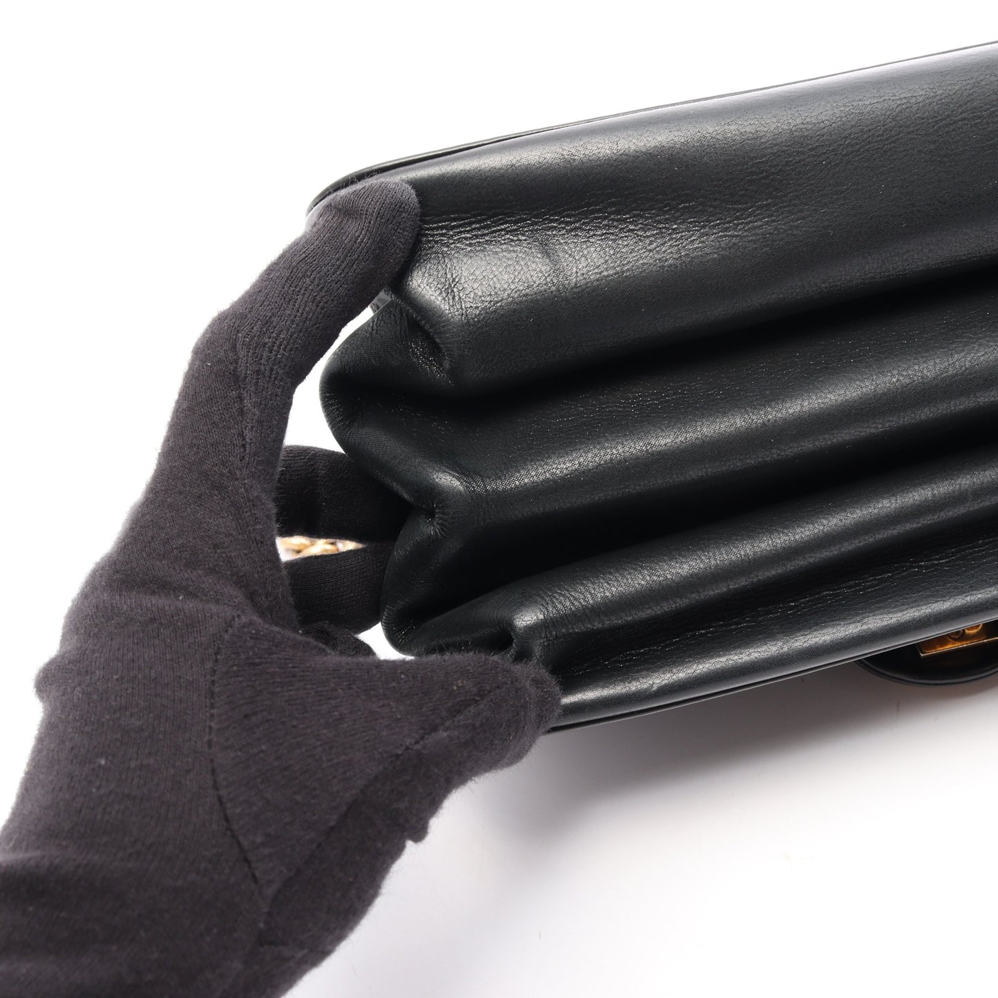マトラッセ 2WAY チェーンショルダーバッグ レザー ブラック ゴールド金具 シャネル