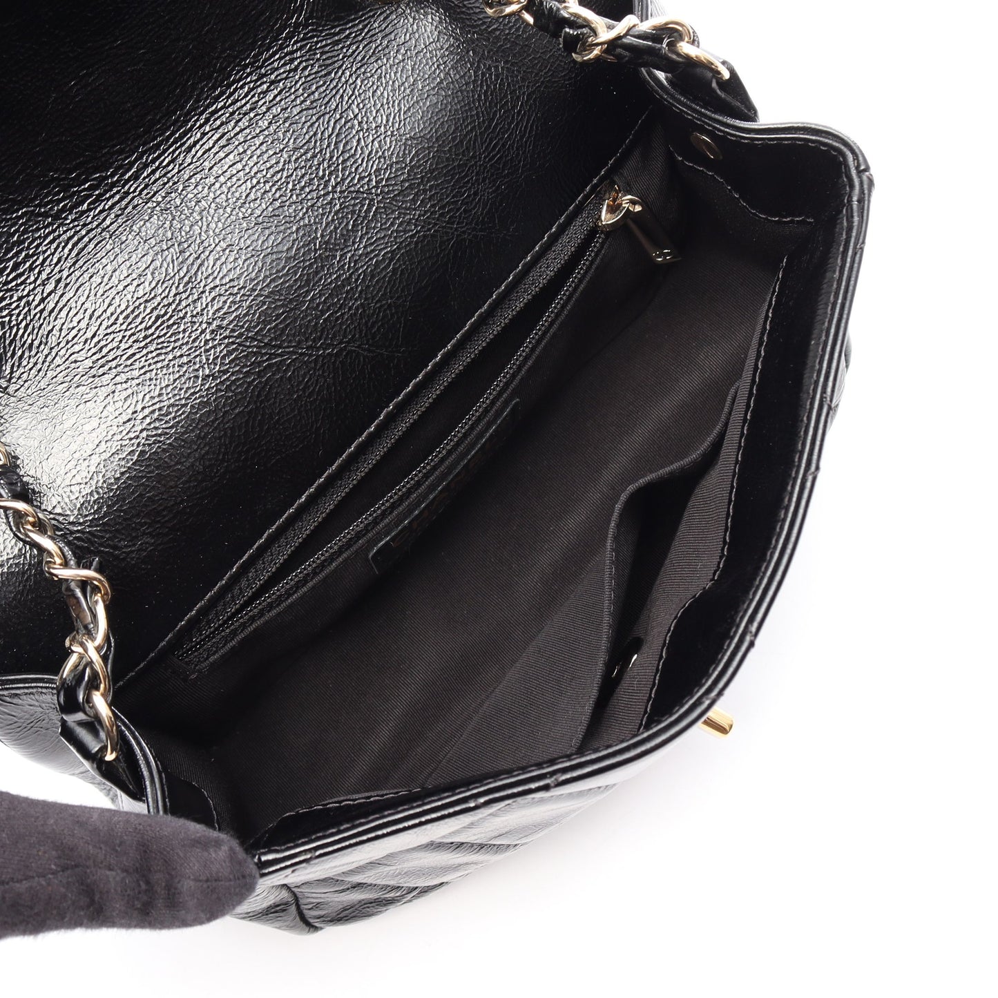 マトラッセ チェーンショルダーバッグ レザー ブラック ゴールド金具 シャネル バッグ CHANEL