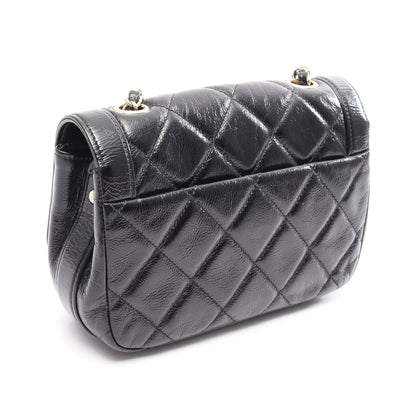 マトラッセ チェーンショルダーバッグ レザー ブラック ゴールド金具 シャネル バッグ CHANEL