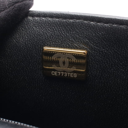 チョコバー ミニフラップ チェーンショルダーバッグ ラムスキン ブラック ゴールド金具 シャネル