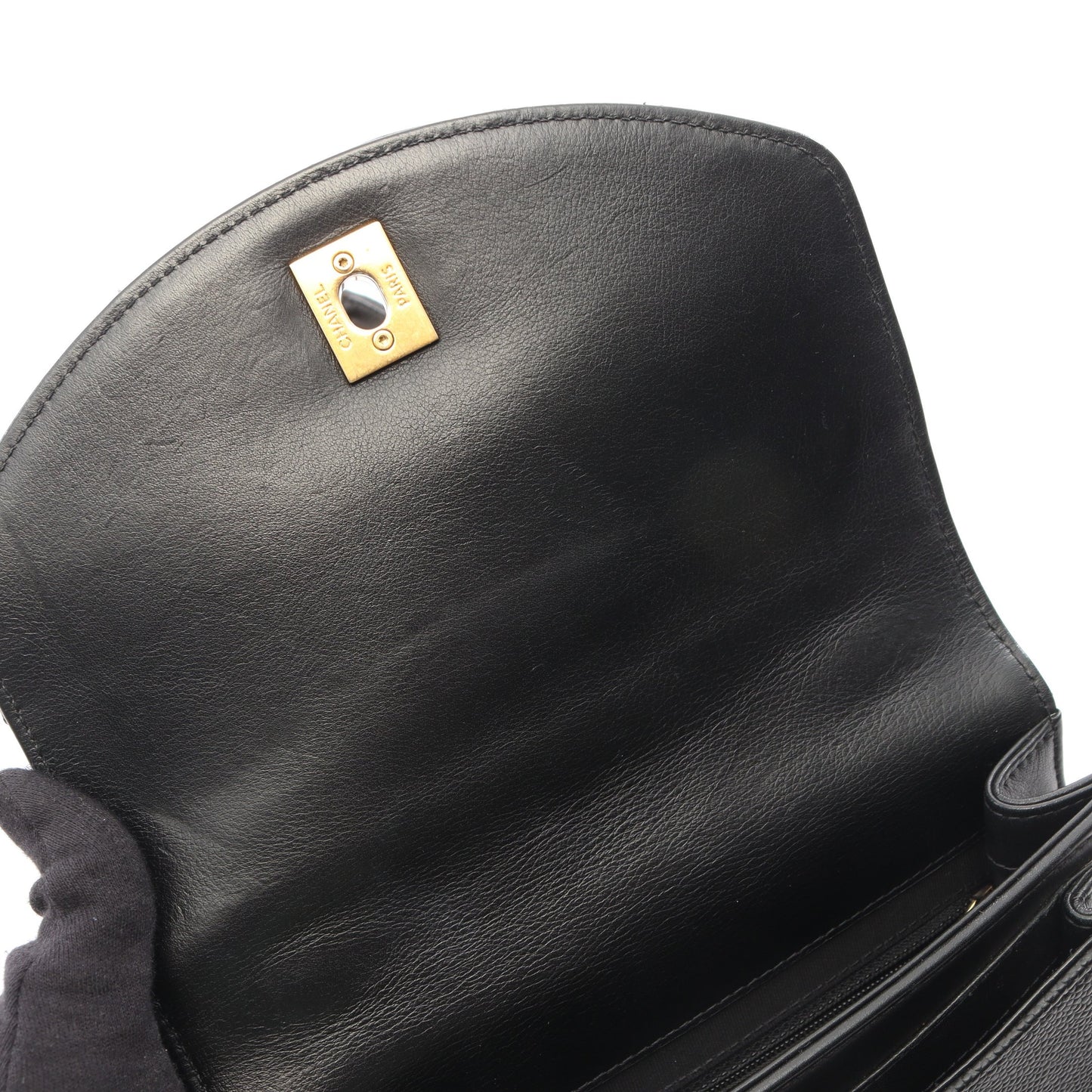 マトラッセ 2WAY チェーンショルダーバッグ レザー キャビアスキン ブラック ゴールド金具 シャネル バッグ CHANEL