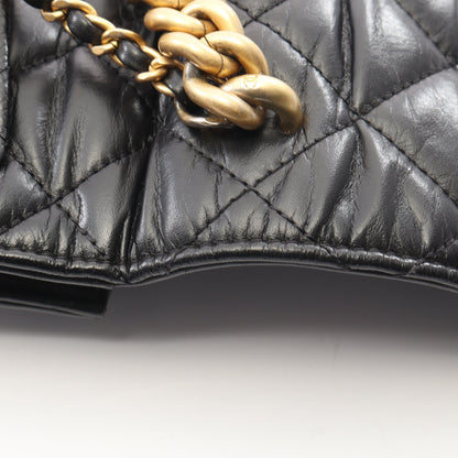 マトラッセ 2WAY チェーンショルダーバッグ レザー キャビアスキン ブラック ゴールド金具 シャネル バッグ CHANEL