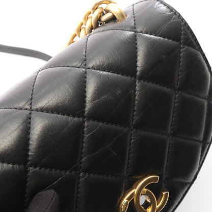 マトラッセ 2WAY チェーンショルダーバッグ レザー キャビアスキン ブラック ゴールド金具 シャネル バッグ CHANEL
