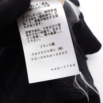 ツイルレーヌ EN DESORDRE FINESSE スカーフ切替 フレンチスリーブ ニット シルク ナイロン ブラック オフホワイト エルメス