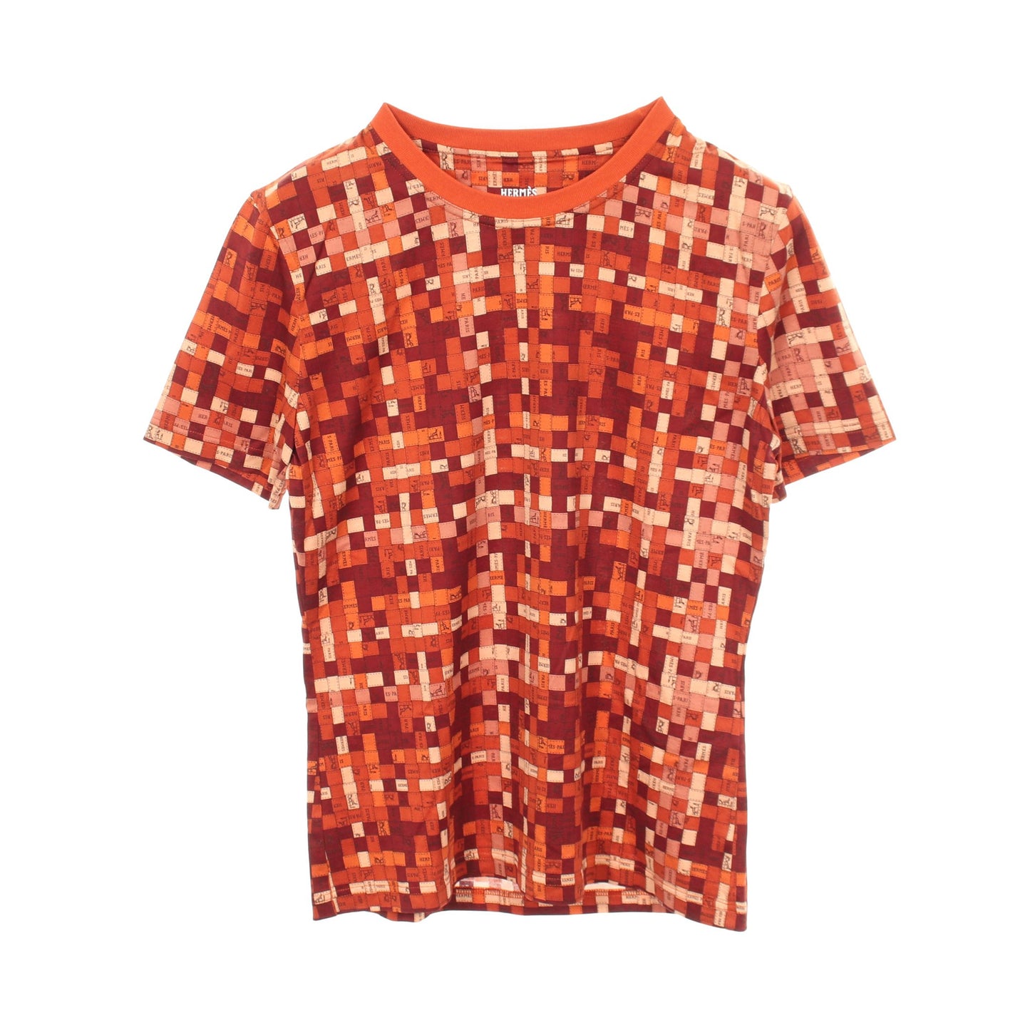 BOLDUC AU CARRE ボルデュック Tシャツ クルーネック コットン オレンジ ブラウン マルチカラー エルメス