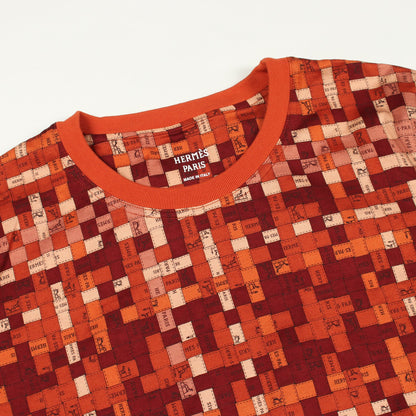 BOLDUC AU CARRE ボルデュック Tシャツ クルーネック コットン オレンジ ブラウン マルチカラー エルメス