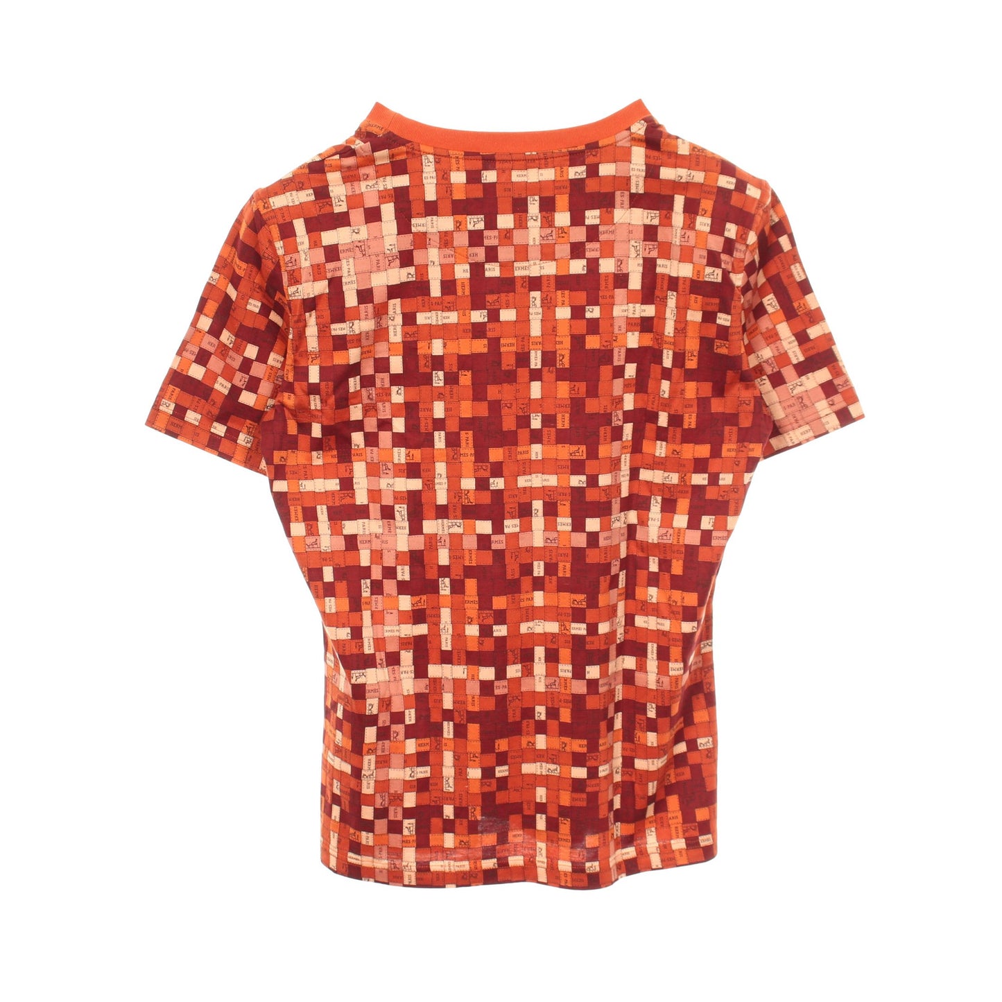 BOLDUC AU CARRE ボルデュック Tシャツ クルーネック コットン オレンジ ブラウン マルチカラー エルメス