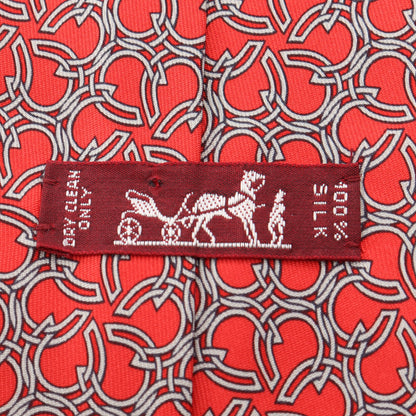 総柄 ネクタイ シルク レッド グレー エルメス 財布・小物 HERMES