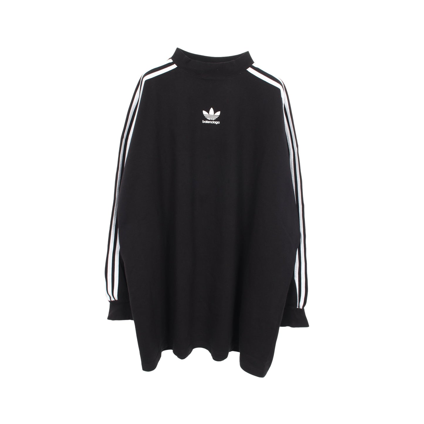 BALENCIAGA × adidas ロングスリーブ ダメージ加工 Tシャツ コットン ブラック バレンシアガ