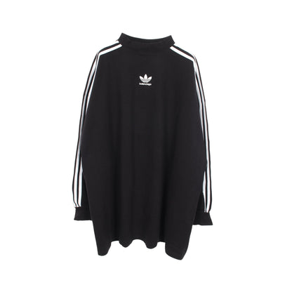 BALENCIAGA × adidas ロングスリーブ ダメージ加工 Tシャツ コットン ブラック バレンシアガ