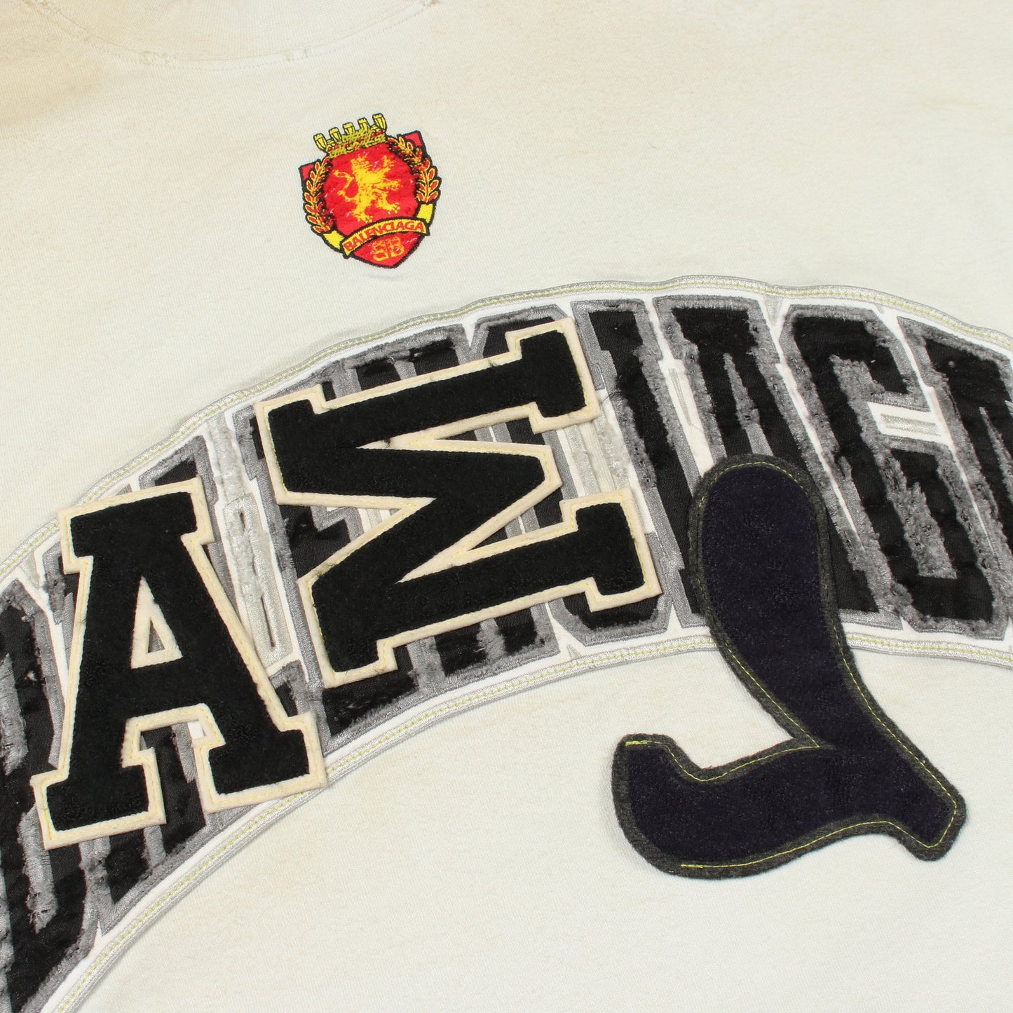 Crash Dust Patch Tee ユーズド加工 ダメージ加工 半袖Tシャツ コットン ライトブルー バレンシアガ