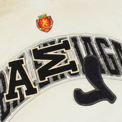 Crash Dust Patch Tee ユーズド加工 ダメージ加工 半袖Tシャツ コットン ライトブルー バレンシアガ