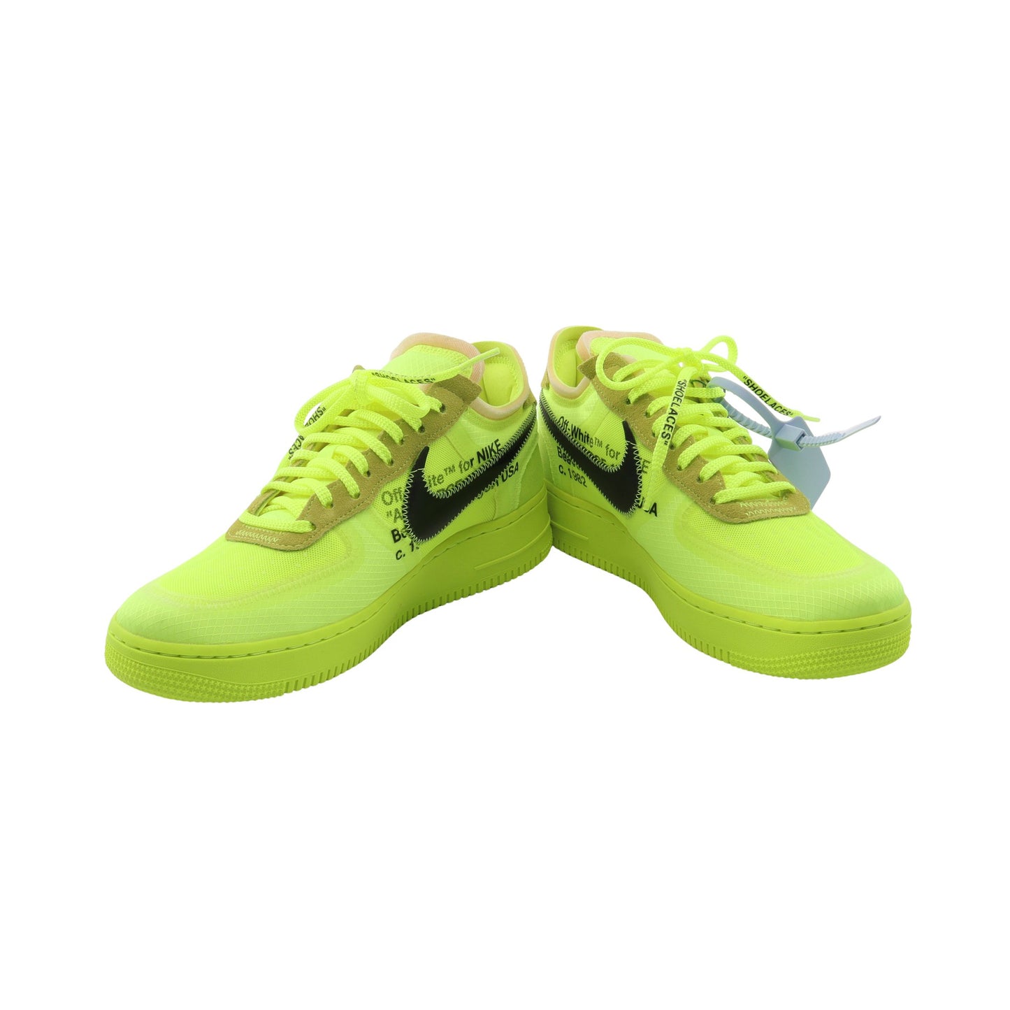 NIKE × OFF-WHITE Air Force 1 Low ネオンカラー スニーカー ファブリック スエード イエロー ブラック ナイキ