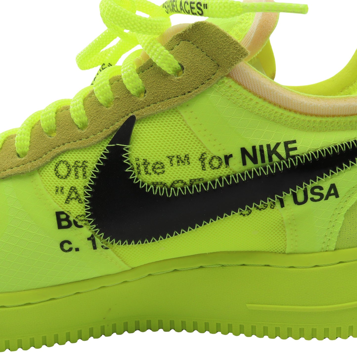 NIKE × OFF-WHITE Air Force 1 Low ネオンカラー スニーカー ファブリック スエード イエロー ブラック ナイキ