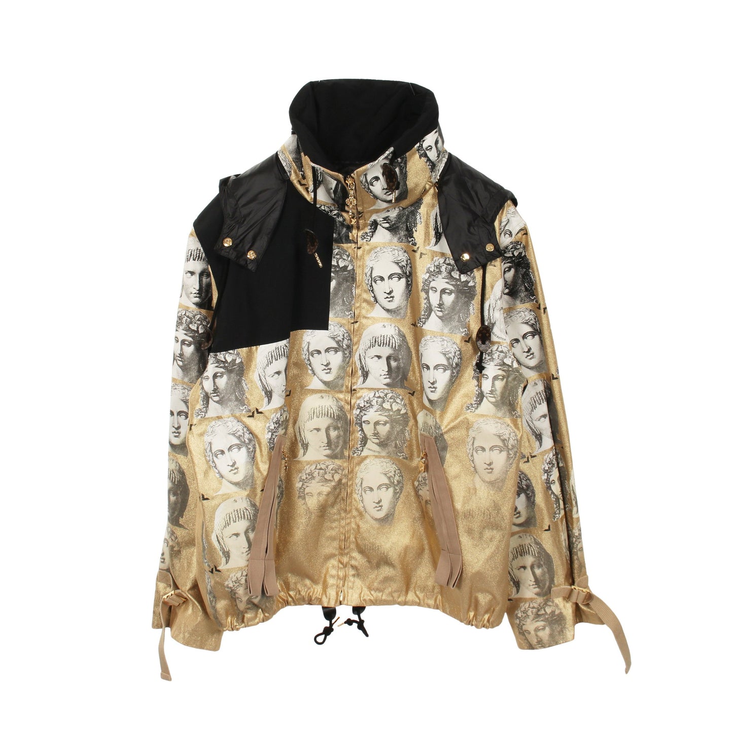 LOUIS VUITTON × FORNASETTI ブルゾン ジャケット ナイロン コットン ゴールド ブラック ルイヴィトン