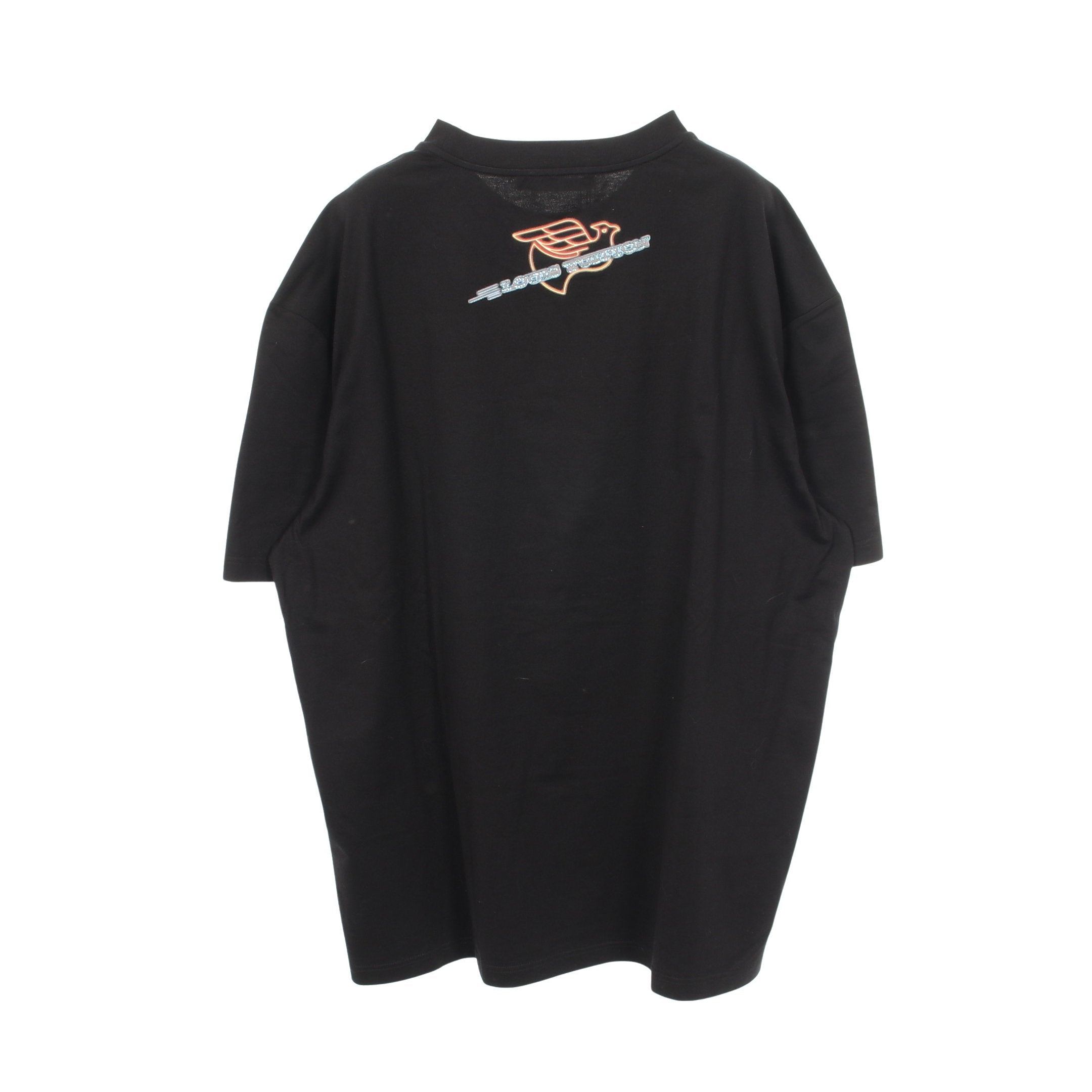 グラフィックエンベリッシュド 半袖Tシャツ コットン ブラック マルチ