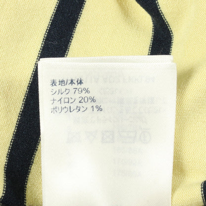 ボーダー 長袖 カットソー シルク ナイロン イエロー ネイビー ルイヴィトン