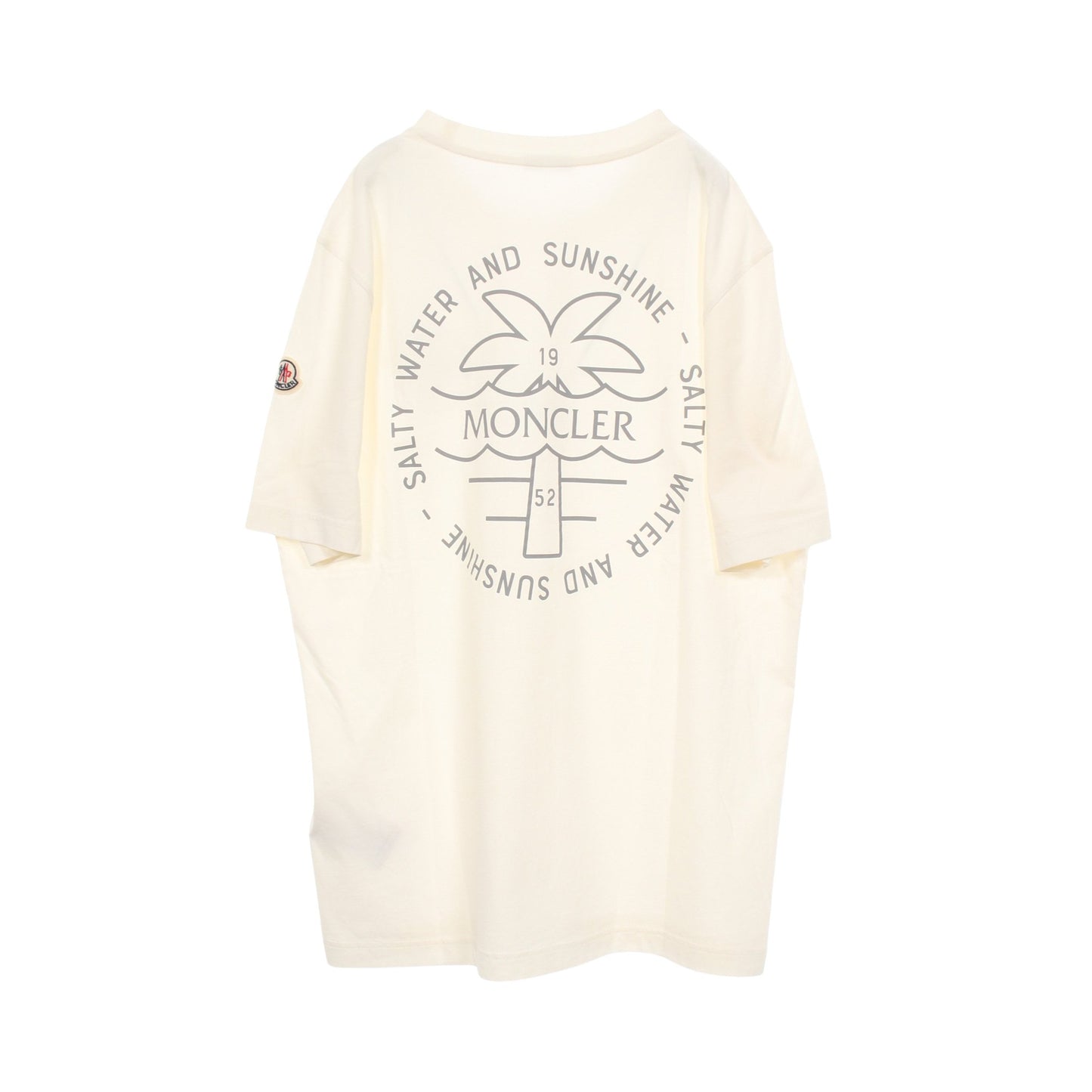 パームツリー バックプリント Tシャツ クルーネック コットン ホワイト モンクレール