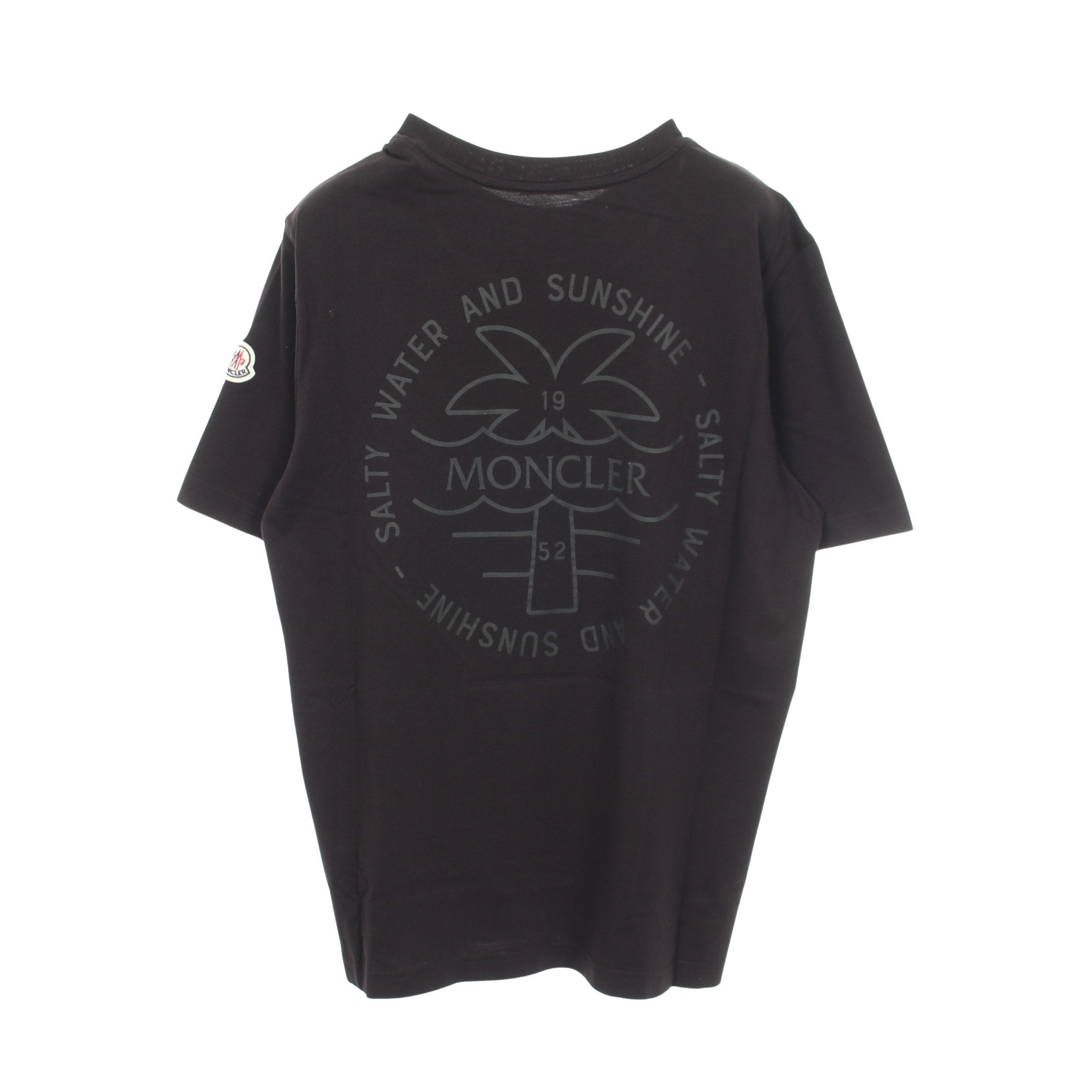 パームツリー バックプリント 半袖Tシャツ コットン ブラック