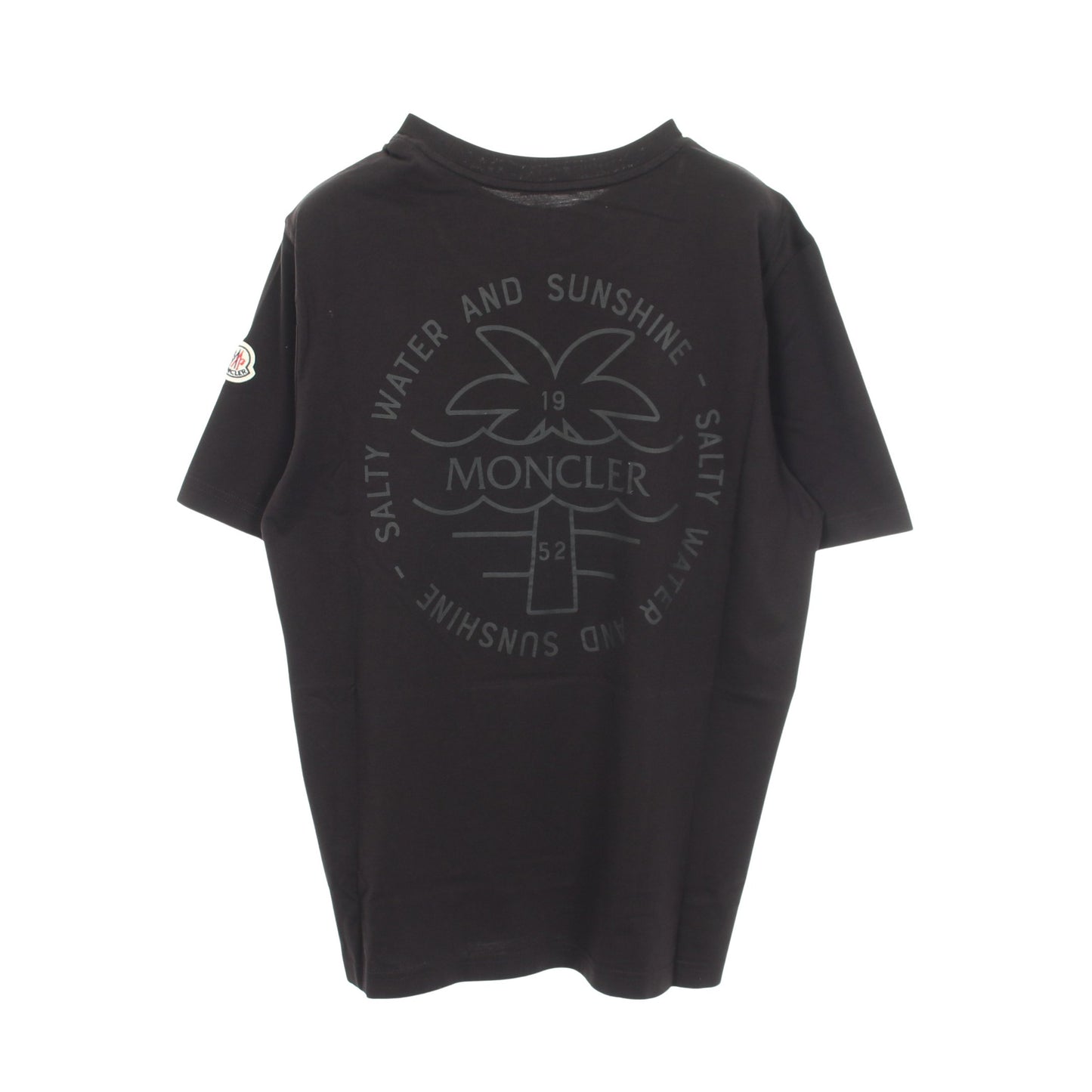 パームツリー バックプリント 半袖Tシャツ コットン ブラック モンクレール