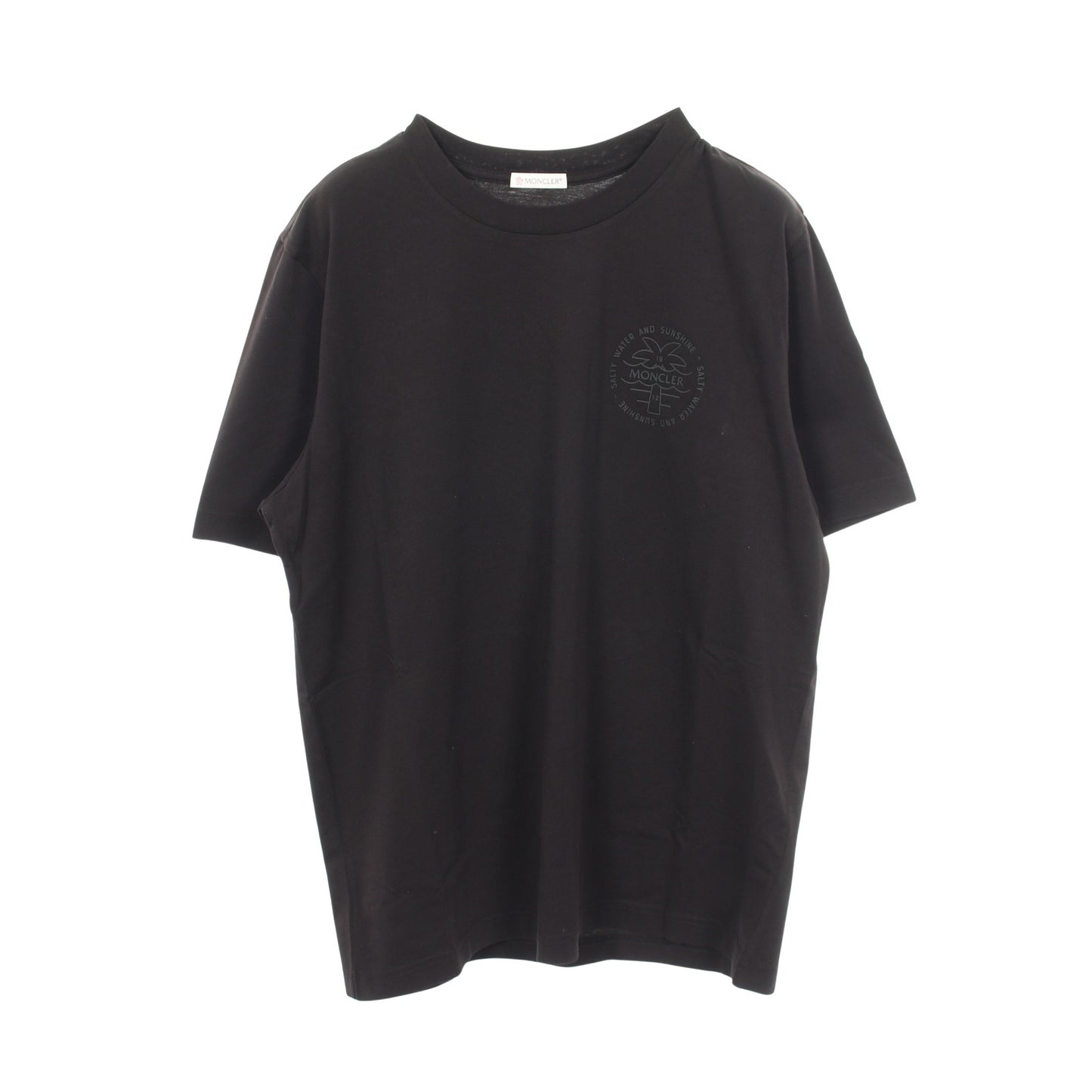 パームツリー バックプリント 半袖Tシャツ コットン ブラック モンクレール