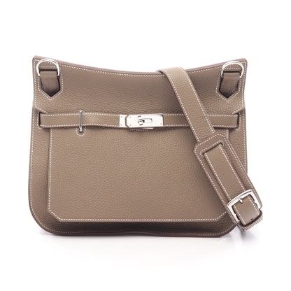 ジプシエール28 エトゥープ ショルダーバッグ トリヨンクレマンス グレーブラウン シルバー金具 K刻印 エルメス バッグ HERMES